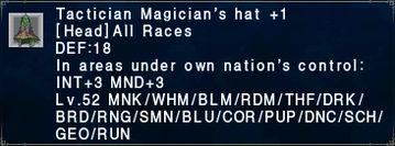 Tactician Magician's hat +1